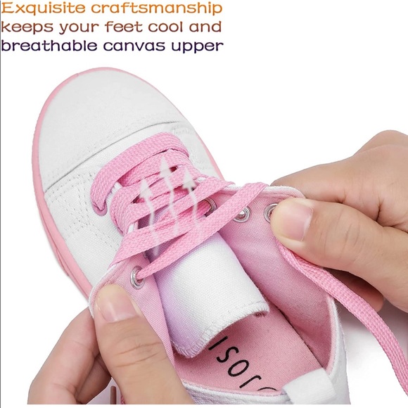 JOSINY Kids Shoes - Casual Toddler Canvas Sneakers Slip On Lazy Tennis Loafers - Picture 6 of 10